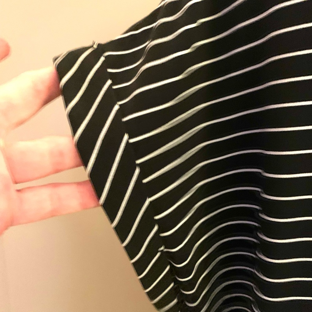 Kenneth Cole Black and White Striped Knot-Front Midi Dress - Picture 5 of 7